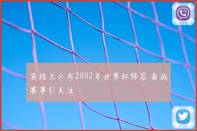 英格兰公布2002年世界杯阵容 备战赛事引关注